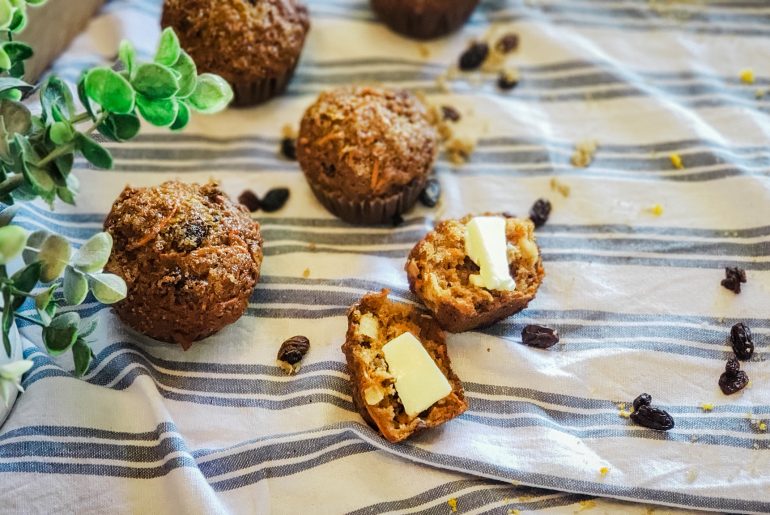 Healthy and delicious homemade morning glory muffins